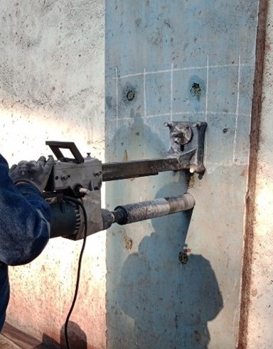 Core cutting and concrete investigation at site