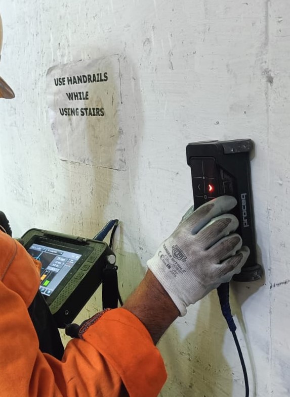 Structural testing equipment used during field assessment