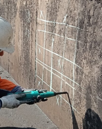 Field testing and marked structural investigation grid